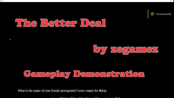 Visual Novel “The Better Deal” by zegamez Demonstration